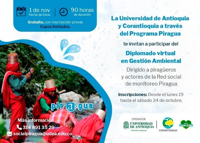 Diplomado en gestión ambiental de Corantioquia y Uniantioquia a través de Piragua