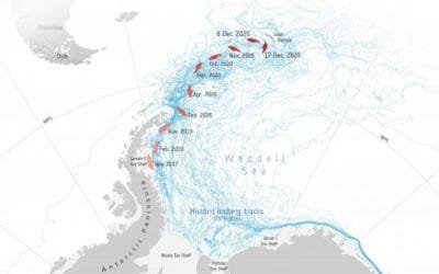 Iceberg A-68A se derrite a ritmo acelerado